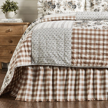 Annie Buffalo Portabella Check Queen Bed Skirt 60x80x16 VHC Brands - The Fox Decor
